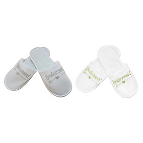 2Pairs Non-Slip Bridesmaid Spa Closed Toe Disposable Travel Hotel Guest Slippers