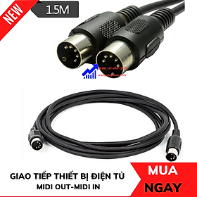 Dây Cáp Midi 2 Đầu Cắm Tròn 5 Chân Cao Cấp Dài 1.5m Cho Đàn Piano, Organ, Keyboard