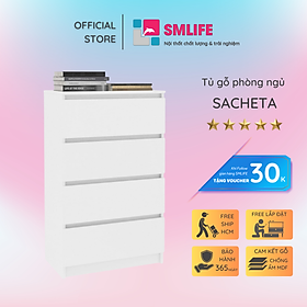 Tủ phòng ngủ gỗ hiện đại SMLIFE Sacheta  | Gỗ MDF dày 17mm chống ẩm | D65xR40xC97cm