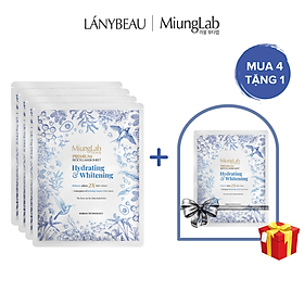 Combo 4 Mặt nạ cấp ẩm và dưỡng trắng da MiungLab Premium Hydrating and Whitening Biocell Mask 4x25g