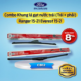 Combo Khung Lá Gạt Nước, Gạt Mưa (Trái + phải) Ford Ranger 15-21, Everest 15-21