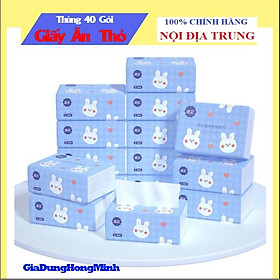 Mua THÙNG 40 GÓI GIẤY ĂN RÚT HÌNH THỎ NỘI ĐỊA TRUNG