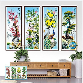 Mua Tranh thêu chữ thập Xuân Hạ Thu Đông I 136x90cmI MN0011