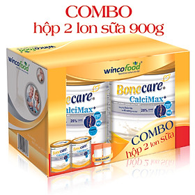 Combo 2 lon sữa bột Bonecare Calcimax+ 900g: dành cho người từ 18 tuổi trở lên bổ sung canxi phòng ngừa loãng xương, tim mạch và tiểu đường.