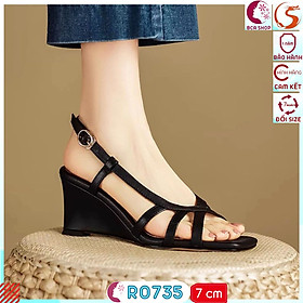 Giày Đế Xuồng Nữ Quai Mảnh Kiểu Dáng Sandal Cao 7p RO735 ROSATA Phù Hợp Công Sở, Dạo Phố