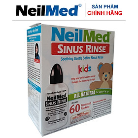 Bình (Bộ Dụng Cụ) Rửa Mũi Xoang Trẻ Em NeilMed SinusRinse Kids (1 bình + 60 gói muối)- Xuất Xứ Mỹ