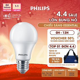 Combo 3 bóng Philips LED bulb Essential E27 11W ánh sáng trắng 6500K