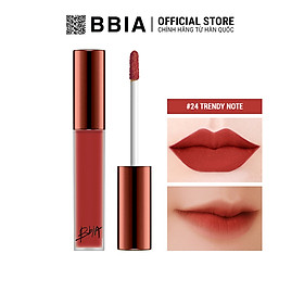 Son kem lì Bbia Last Velvet Lip Tint - 24 Trendy Note 5g (màu hồng đất ánh cam nhẹ)