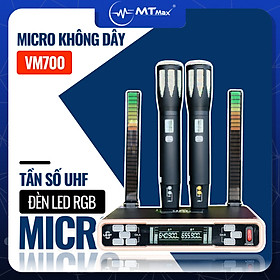 Mua Micro Karaoke VM700 UHF Siêu Độc Đáo Với Đèn LED RGB và Micro Hát Nhẹ  Hút Tiếng  Chống Hú Rít HÀNG CHÍNH HÃNG