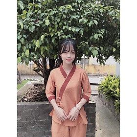 ĐỒ LAM ĐI CHÙA 3 NÚT Vải Tơ Cao Cấp