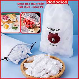Mua 100 Túi Màng Bọc Thực Phẩm Thông Minh PE An Toàn Túi Gấu Có Chun Bọc Đồ Ăn Co Giãn Siêu Dai Cao Cấp Chính Hãng Dododios