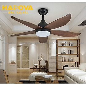 Mua Quạt trần có đèn 5 cánh cong HAPOVA 8013 động cơ 6 số + Tặng kèm điều khiển từ xa HÀNG CHÍNH HÃNG