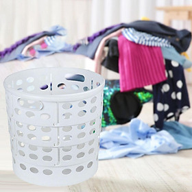 Folding PP Storage Basket Bins Kids Room Clothes Sundries Organizer White