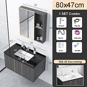 Mua Tủ chậu rửa mặt tủ lavabo  tủ kính và mặt đá hoa cương D80