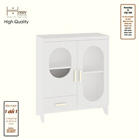 Mua HAPPY FURNITURE   Tủ lưu trữ 2 cửa kính 1 ngăn kéo - CHEVY  TLT_046   70cm x 30cm x 82cm DxRxC
