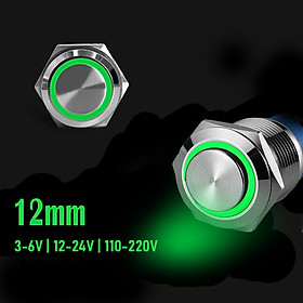 Mua Nút nhấn Reset  Công tắc nhấn tự nhả 12mm (12-24V 110-220V) Có đèn LED  Vỏ INOX chống thấm nước