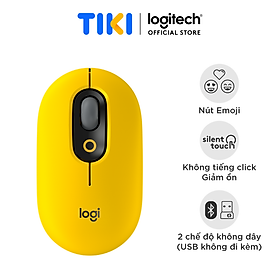 Chuột không dây bluetooth Logitech POP MOUSE - giảm ồn, nút emoji tùy chỉnh - Hàng chính hãng