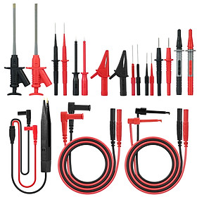 Meterk MK30 21pcs Electronic Test Lead Kits Multimeter Lead with Alligator Clips Replaceable Probes Tips Accessories Kit