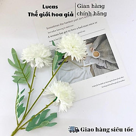 Mua Hoa giả - Hoa cúc Pansy Lucas 65cm 1 cành 3 bông trang trí đẹp  bền  giống thật