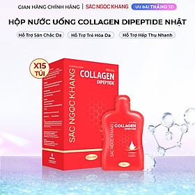 (New) Nước uống Collagen dipeptide 15 túi Sắc Ngọc Khang tinh khiết nhập khẩu từ Nhật Bản, đạt chuẩn hàm lượng hấp thụ nhanh & vượt trội giúp trẻ hóa làn da - săn chắc và sáng mịn