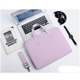 Túi xách chống sốc cho máy tính, macbook, laptop chống nước, siêu nhiều ngăn màu tím - TÍM - 15 INCH