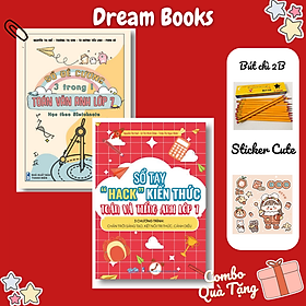 Sách - Combo Sổ Tay Hack Kiến Thức Toán Anh 7 & Đề Cương Toán Văn Anh 7 Học Theo SKETCHNOTE -  Combo 2 Quyển