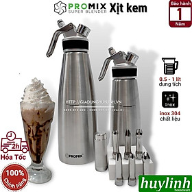 Bình xịt kem tươi Promix 0.5 lít và 1 lít (CW500 - CW1000) - Hàng chính hãng