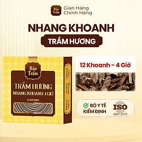 Trầm Hương Khoanh 4 Giờ – Hộp Vàng 18 Miếng | Bảo Trầm | Thơm Sâu Tự Nhiên, Không Hóa Chất