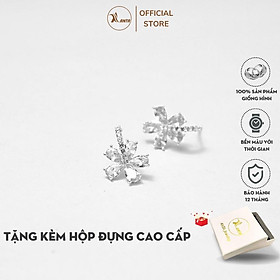 Bông tai bạc ATJ9083 , hoa tai nữ hình hoa đá Stone flower shape  ANTA Jewelry