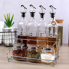 Mua Hũ 7 Lọ Gia Vị 2 Tầng cao Cấp Có Kệ Đựng - Thép Không Gỉ