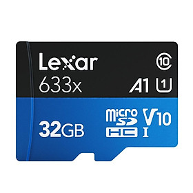  Thẻ Micro SD Class10 U1 A1 V10 TF Hiệu suất cao hành trình của điện thoại Lexar 633x 32GB-Size