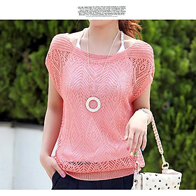 Áo len lỗ mặc ngoài áo 2 dây, đồ bơi dễ thương AO38