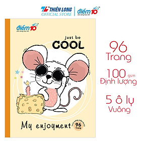 Combo 5 Tập học sinh 96 trang 5 ô ly vuông 100 gsm Điểm 10 TP-NB075 (hình ngẫu nhiên)