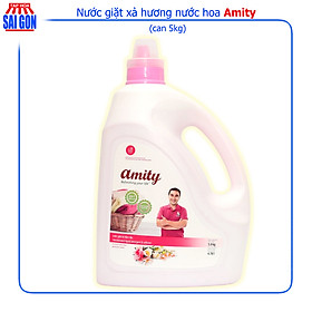 Nước Giặt Xả Amity hương nước hoa (màu hồng) can 5kg phù hợp với mọi chất liệu vải và mang lại cảm giác an toàn cho mọi gia đình