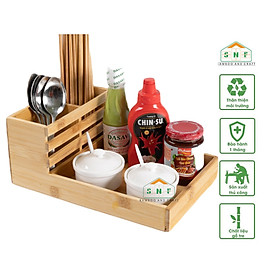 Mua Khay Đựng Đũa Thìa  Gia Vị Đa Năng Bằng Gỗ Tre Sang Trọng- SNF Bamboo and Craft