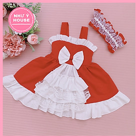 Đầm bé gái - Như Ý House Đầm đỏ thiết kế cho bé gái từ 0-8 tuổi