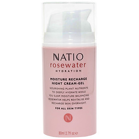Gel Kem Dưỡng Ẩm Da Ban Đêm Natio Rosewater Hydration Moisture Recharge Night Cream-Gel 80ml