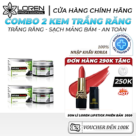 Combo 2 Bột đánh trắng răng Than Hoạt Tính Loren White Smile giúp làm trắng răng sạch mảng bám và cao răng hiệu quả 50g