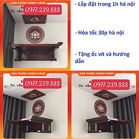 bàn thờ gỗ sồi 69cm kèm chắn khói