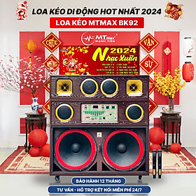 Loa Kéo Cao Cấp BK92 - Loa Khủng Long Bass 50, Bass Đập Cực Cưng, Bluetooth, Echo, Reverb, Đi Kèm 2 Micro Karaoke, Hàng Chính Hãng