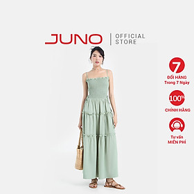 Đầm Dài Nữ Thời Trang JUNO dáng maxi hai dây smocking JNDDA001