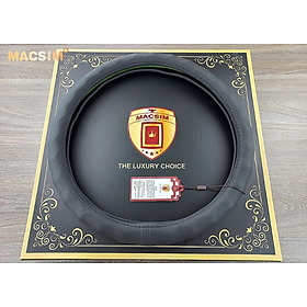 Bọc vô lăng cao cấp Macsim mã 8932 màu đen - Chất liệu da thật - Khâu tay 100% size M