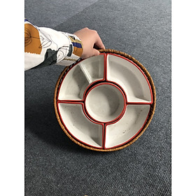 Mua Bộ Bát đĩa Mặt trời gốm sứ cao cấp có khay đựng gia vị - Chén đĩa đựng thức ăn decor bàn ăn  bàn tiệc ngày lễ tết đẹp