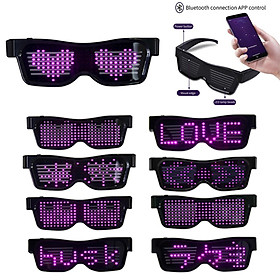 Led Party Glasses App Control Bluetooth Customized Languages Flashing USB Charge Luminous Eyewear Christmas Concert Light Toy