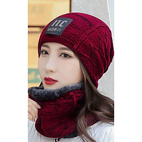 NÓN LEN NỮ TẶNG KÈM KHĂN MŨ LEN NỮ ĐẸP KÈM KHĂN - DONA21012912