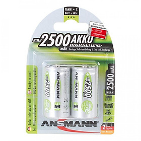 Pin trung sạc ANSMANN C2500 - (Baby C) vỉ 2 viên - Hàng Nhập Khẩu