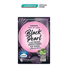 Mặt Nạ Watsons Love My Glow Black Pearl Lustrous Smoothing HA Mask 21ml