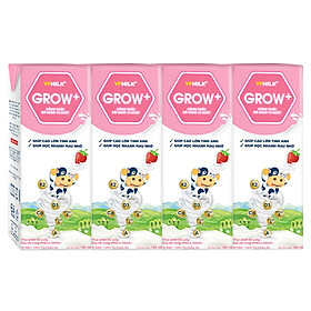 Sữa Tiệt Trùng Có Đường VPMilk Grow+ Vị Dâu Hộp 180ml (Thùng 48 Hộp)