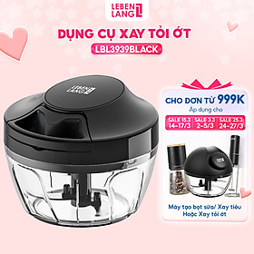Dụng cụ xay tỏi ớt, thực phẩm Lebenlang LBL3939 lưỡi xay bén, dây rút tiện lợi - hàng chính hãng