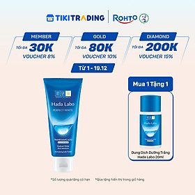 Sữa rửa mặt dưỡng trắng Hada Labo Perfect White Tranexamic Acid Cleanser 80g